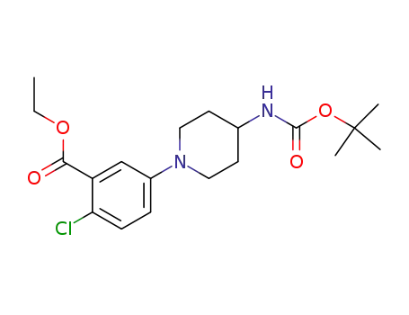 2-chloro-5-[4-[[(1,1-dimethylethoxy)-carbonyl]amino]-1-piperidinyl]-benzoic acid, ethyl ester