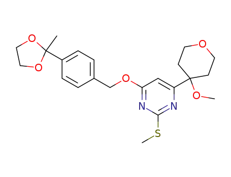 4-methoxy-4-{4-[4-(2-methyl-1,3-dioxolan-2-yl)benzyloxy]-2-methylthiopyrimidin-6-yl}tetrahydropyran