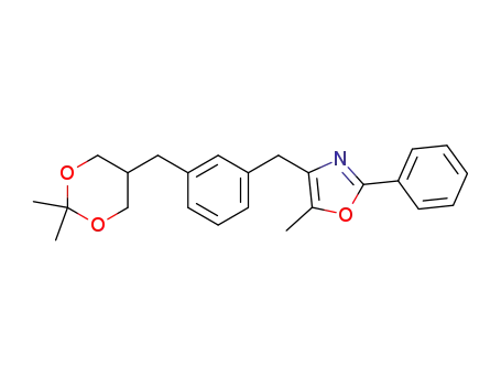 Molecular Structure of 377732-58-6 (2,2-dimethyl-5-{3-[(5-methyl-2-phenyloxazol-4-yl)methyl]benzyl}-1,3-dioxane)