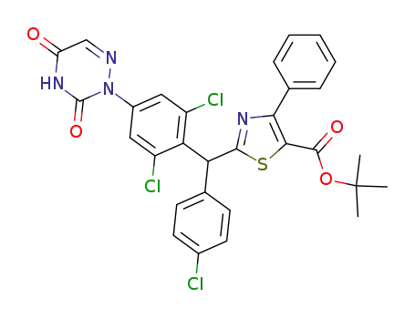 (+/-)-1,1-dimethylethyl 2-[(4-chlorophenyl)[2,6-dichloro4(4,5 dihydro-3,5-dioxo-1,2,4-triazin-2(3H)-yl)phenyl]methyl]-4-phenyl-5-thiazolcarboxylate