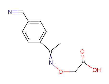 Molecular Structure of 63564-05-6 (Acetic acid, [[[1-(4-cyanophenyl)ethylidene]amino]oxy]-, (E)-)