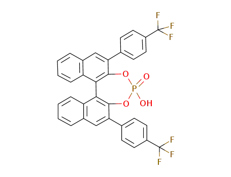 Molecular Structure of 791616-59-6 (R-4-oxide-4-hydroxy-2,6-bis[4-(trifluoroMethyl)phenyl]-Dinaphtho[2,1-d:1',2'-f][1,3,2]dioxaphosphepin)