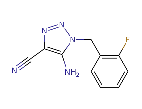 Molecular Structure of 119222-34-3 (1H-1,2,3-Triazole-4-carbonitrile, 5-amino-1-[(2-fluorophenyl)methyl]-)