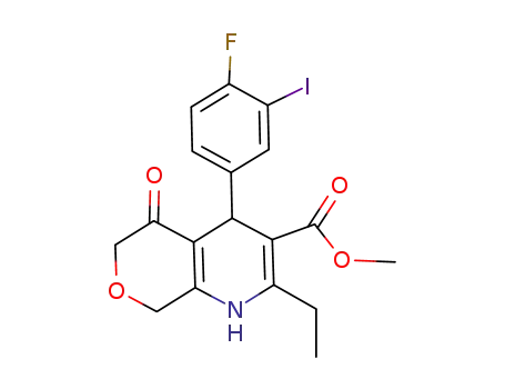 methyl 2-ethyl-4-(4-fluoro-3-iodophenyl)-5-oxo-4,5,6,8-tetrahydro-1H-pyrano[3,4-b]pyridin-3-carboxylate