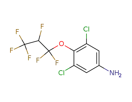Molecular Structure of 108997-68-8 (Benzenamine, 3,5-dichloro-4-(1,1,2,3,3,3-hexafluoropropoxy)-)