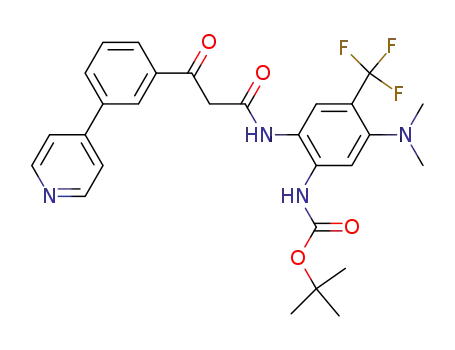 {5-dimethylamino-2-[3-oxo-3-(3-pyridin-4-yl-phenyl)-propionylamino]-4-trifluoromethyl-phenyl}-carbamic acid tert-butyl ester