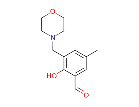 Molecular Structure of 220090-92-6 (Benzaldehyde, 2-hydroxy-5-methyl-3-(4-morpholinylmethyl)-)