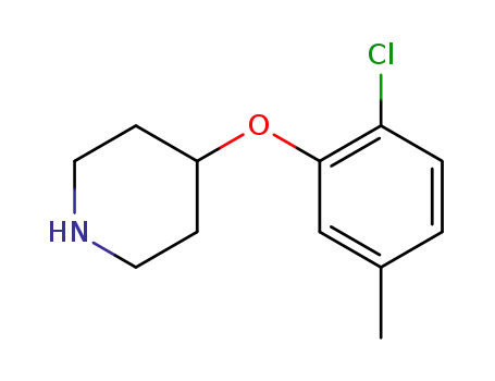 Molecular Structure of 254883-43-7 (4-(2-CHLORO-5-METHYLPHENOXY)PIPERIDINE)
