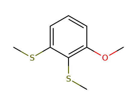 Molecular Structure of 65516-73-6 (Benzene, 1-methoxy-2,3-bis(methylthio)-)