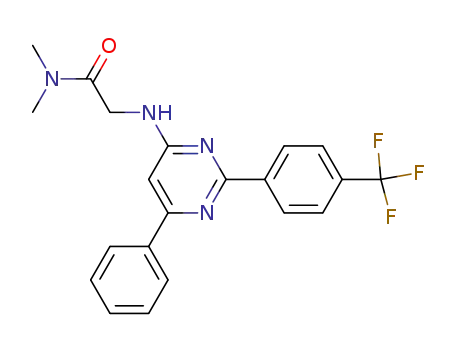 Molecular Structure of 340011-61-2 (N,N-dimethyl-2-[6-phenyl-2-(4-trifluoromethylphenyl)-4-pyrimidinylamino]acetamide)