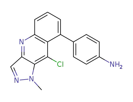 Molecular Structure of 499792-64-2 (Benzenamine, 4-(9-chloro-1-methyl-1H-pyrazolo[4,3-b]quinolin-8-yl)-)