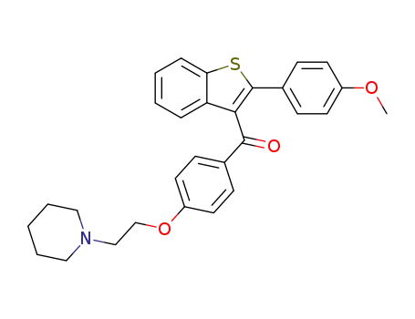 Molecular Structure of 63676-08-4 (2-(4-methoxyphenyl)benzo[b]thiophen-3-yl 4-[2-(1-piperidyl)ethoxy]phenyl ketone)