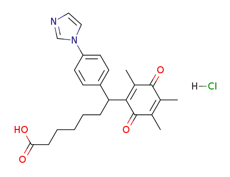 Molecular Structure of 103187-92-4 (7-[4-(1-imidazolyl)phenyl]-7-(3,5,6-trimethyl-1,4-benzoquinon-2-yl)heptanoic acid.hydrochloride)