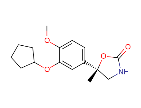 2-Oxazolidinone, 5-[3-(cyclopentyloxy)-4-methoxyphenyl]-5-methyl-, (S)-
