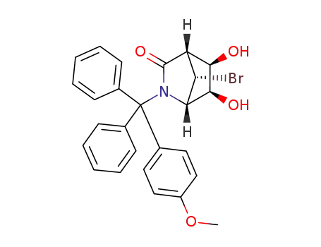 (1S,4S,5R,6S,7S)-N-(p-anisyldiphenylmethyl)-2-azabicyclo[2.2.1]heptan-7-bromo-5,6-diol-3-one