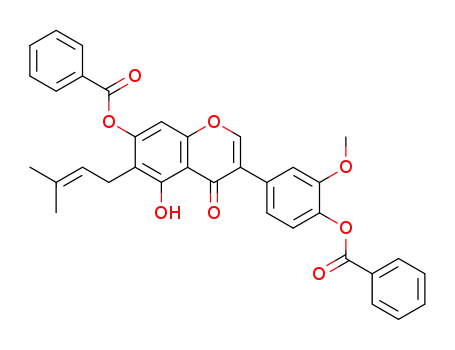 7,4'-bis(benzoyloxy)-5-hydroxy-6-(3-methyl-2-butenyl)-3'-methoxyisoflavone