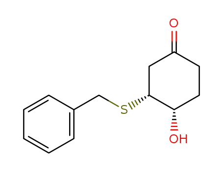 Molecular Structure of 794526-34-4 ((3R,4S)-3-benzylthio-4-hydroxycyclohexan-1-one)