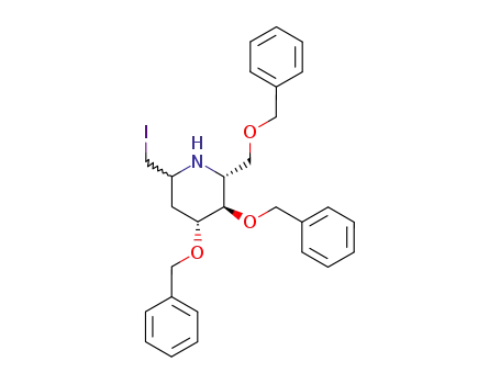 Piperidine,
6-(iodomethyl)-3,4-bis(phenylmethoxy)-2-[(phenylmethoxy)methyl]-,
(2R,3R,4R)-