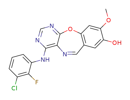 1-(3-chloro-2-fluoro-phenylamino)-7-methoxy-5-oxa-2,4,11-triazadibenzo[a,d]cyclopenten-8-ol