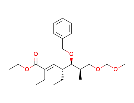 2-Heptenoic acid,
2,4-diethyl-7-(methoxymethoxy)-6-methyl-5-(phenylmethoxy)-, ethyl
ester, (2E,4R,5R,6R)-