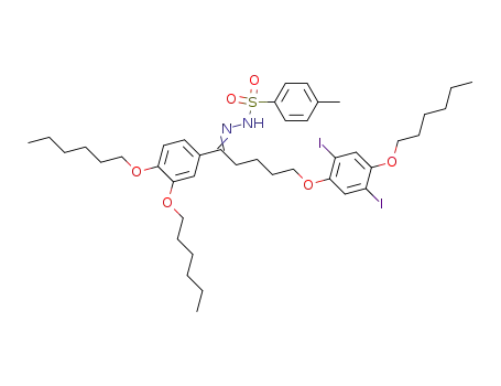 1-(3,4-bis-hexyloxy-phenyl)-5-(4-hexyloxy-2,5-diiodo-phenoxy)-pentane-1-on para-tosyl hydrazone