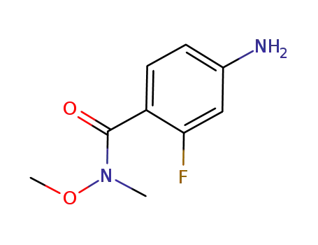 Molecular Structure of 859539-05-2 (Benzamide, 4-amino-2-fluoro-N-methoxy-N-methyl-)