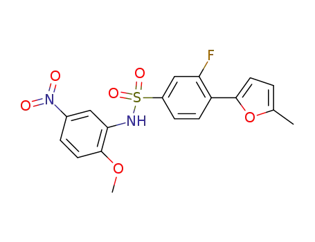 3-fluoro-4-(5-methyl-2-furanyl)-N-[2-(methyloxy)-5-nitrophenyl]benzenesulfonamide