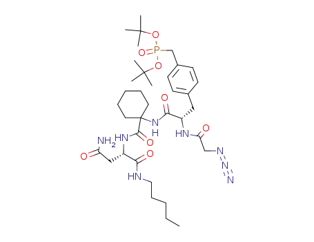 (4-{(S)-2-(2-Azido-acetylamino)-2-[1-((S)-2-carbamoyl-1-pentylcarbamoyl-ethylcarbamoyl)-cyclohexylcarbamoyl]-ethyl}-benzyl)-phosphonic acid di-tert-butyl ester