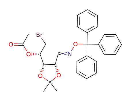 4-O-acetyl-5-bromo-5-deoxy-2,3-O-(1-methylethylidene)-D-ribose O-(triphenylmethyl)oxime