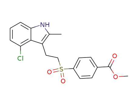 Molecular Structure of 872674-90-3 (Benzoic acid, 4-[[2-(4-chloro-2-methyl-1H-indol-3-yl)ethyl]sulfonyl]-,
methyl ester)