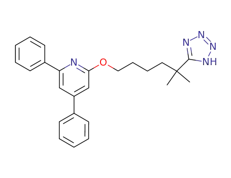 Molecular Structure of 141748-00-7 (2-{[5-methyl-5-(2H-tetrazol-5-yl)hexyl]oxy}-4,6-diphenylpyridine)
