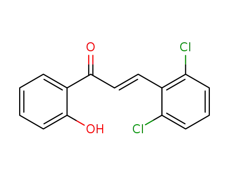 Molecular Structure of 88701-85-3 (2-Propen-1-one, 3-(2,6-dichlorophenyl)-1-(2-hydroxyphenyl)-, (2E)-)