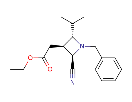 (2R,3S,4S)-(1-benzyl-2-cyano-4-isopropyl-azetidin-3-yl)-acetic acid ethyl ester