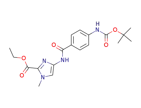 4-(4-<i>tert</i>-butoxycarbonylamino-benzoylamino)-1-methyl-1<i>H</i>-imidazole-2-carboxylic acid ethyl ester