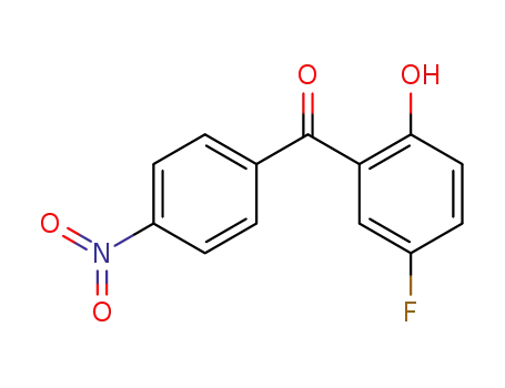 Molecular Structure of 62433-30-1 (Methanone, (5-fluoro-2-hydroxyphenyl)(4-nitrophenyl)-)