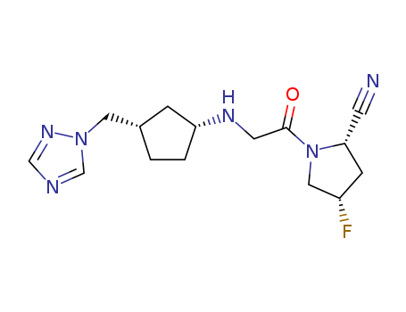 2-Pyrrolidinecarbonitrile,4-fluoro-1-[2-[[(1R,3S)-3-(1H-1,2,4-triazol-1-ylmethyl)cyclopentyl]amino]acetyl]-,(2S,4S)-