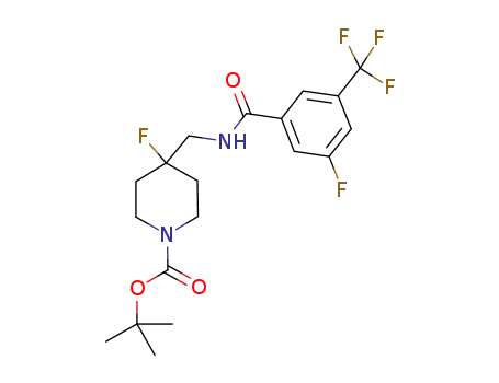 1-Piperidinecarboxylic acid,
4-fluoro-4-[[[3-fluoro-5-(trifluoromethyl)benzoyl]amino]methyl]-,
1,1-dimethylethyl ester