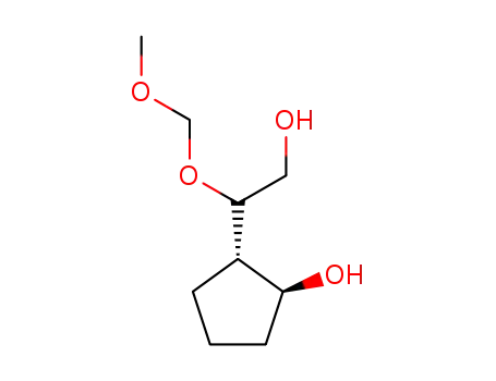 Molecular Structure of 642454-30-6 (Cyclopentaneethanol, 2-hydroxy--ba--(methoxymethoxy)-, (1S,2S)- (9CI))