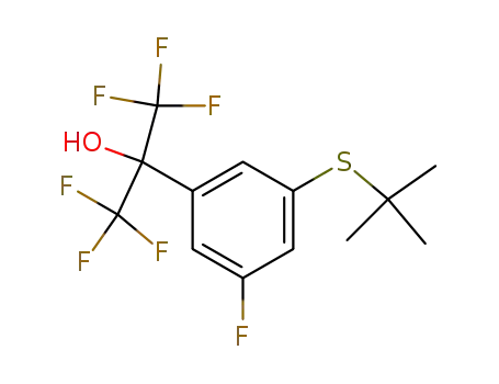 2-(3-<i>tert</i>-butylsulfanyl-5-fluoro-phenyl)-1,1,1,3,3,3-hexafluoro-propan-2-ol