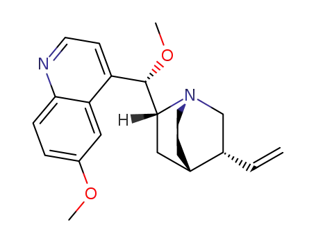 Molecular Structure of 577782-70-8 ((1S,4S,5R)-2-((S)-methoxy(6-methoxyquinolin-4-yl)methyl)-5-vinylquinuclidine)