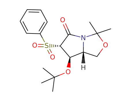6-benzenesulfonyl-7-<i>tert</i>-butoxy-3,3-dimethyl-tetrahydro-pyrrolo[1,2-<i>c</i>]oxazol-5-one