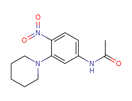 Molecular Structure of 13272-12-3 (Acetamide, N-[4-nitro-3-(1-piperidinyl)phenyl]-)