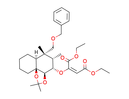 (E)-2-((3aR,4S,5S,6R,6aS,10aS)-6-Benzyloxymethyl-2,2,5,6-tetramethyl-octahydro-naphtho[1,8a-d][1,3]dioxol-4-yloxy)-but-2-enedioic acid diethyl ester