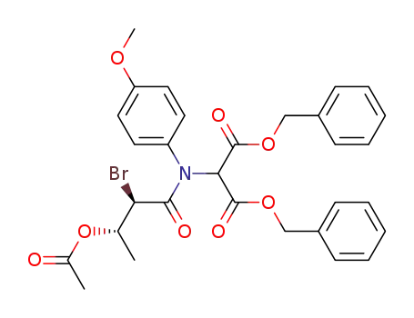 Molecular Structure of 927678-59-9 (Propanedioic acid,
2-[[(2R,3S)-3-(acetyloxy)-2-bromo-1-oxobutyl](4-methoxyphenyl)amino]-
, 1,3-bis(phenylmethyl) ester)