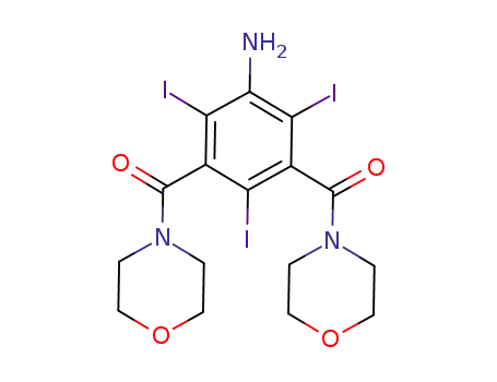 Molecular Structure of 956914-71-9 ([3-amino-2,4,6-triiodo-5-(morpholine-4-carbonyl)-phenyl]-morpholin-4-yl-methanone)