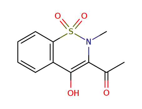 Molecular Structure of 106346-00-3 (Ethanone, 1-(4-hydroxy-2-methyl-1,1-dioxido-2H-1,2-benzothiazin-3-yl)-)