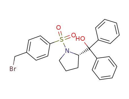 Molecular Structure of 910542-57-3 ([(S)-1-(4-Bromomethyl-benzenesulfonyl)-pyrrolidin-2-yl]-diphenyl-methanol)