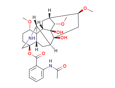 Molecular Structure of 433717-26-1 (4β-(2-acetylaminobenzoyloxy)-1α,14α,16β-trimethoxyaconitane-8,9-diol)