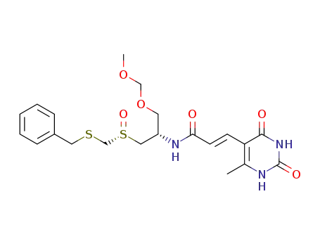 (E)-N-[(S)-2-((R)-Benzylsulfanylmethanesulfinyl)-1-methoxymethoxymethyl-ethyl]-3-(6-methyl-2,4-dioxo-1,2,3,4-tetrahydro-pyrimidin-5-yl)-acrylamide