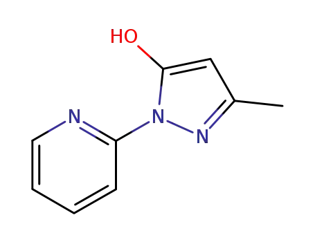 Molecular Structure of 38695-92-0 (1H-pyrazol-5-ol, 3-methyl-1-(2-pyridinyl)-)